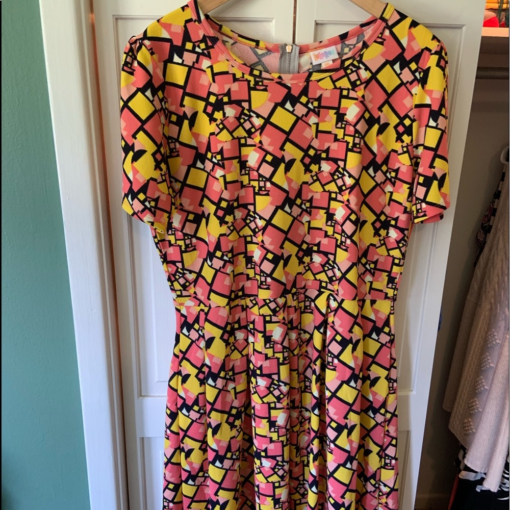 Lularoe short sleeve princess midi dress, 3x